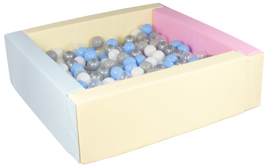 Square eco-leather ball pit with 200 balls, 5 elements
