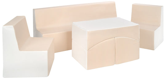 Kids furniture set: 2xarmchair + sofa + lounger, eco leather