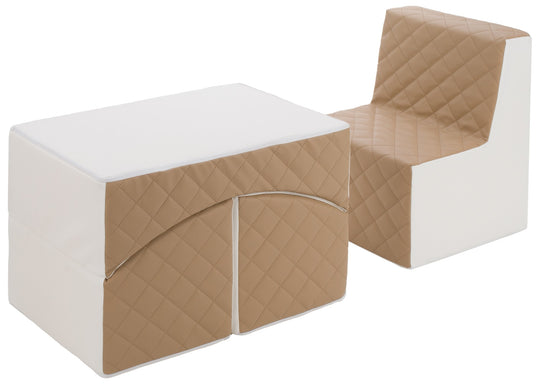 Kids furniture set: armchair + lounger, eco leather quilted