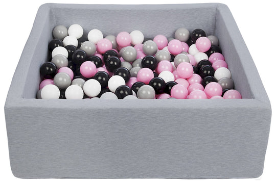 Soft Jersey ball pit with 200 balls, 90x90 cm