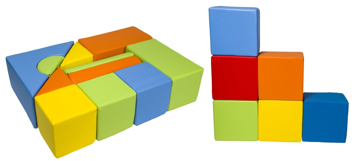 Castle + cubes set of 17 large foam blocks