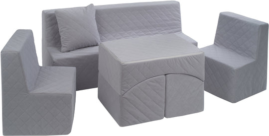 Kids furniture set: 2xarmchair + sofa + lounger, eco leather