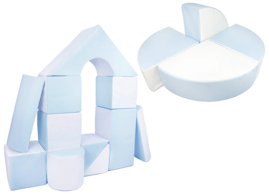 Castle + wheel set of 15 large foam blocks