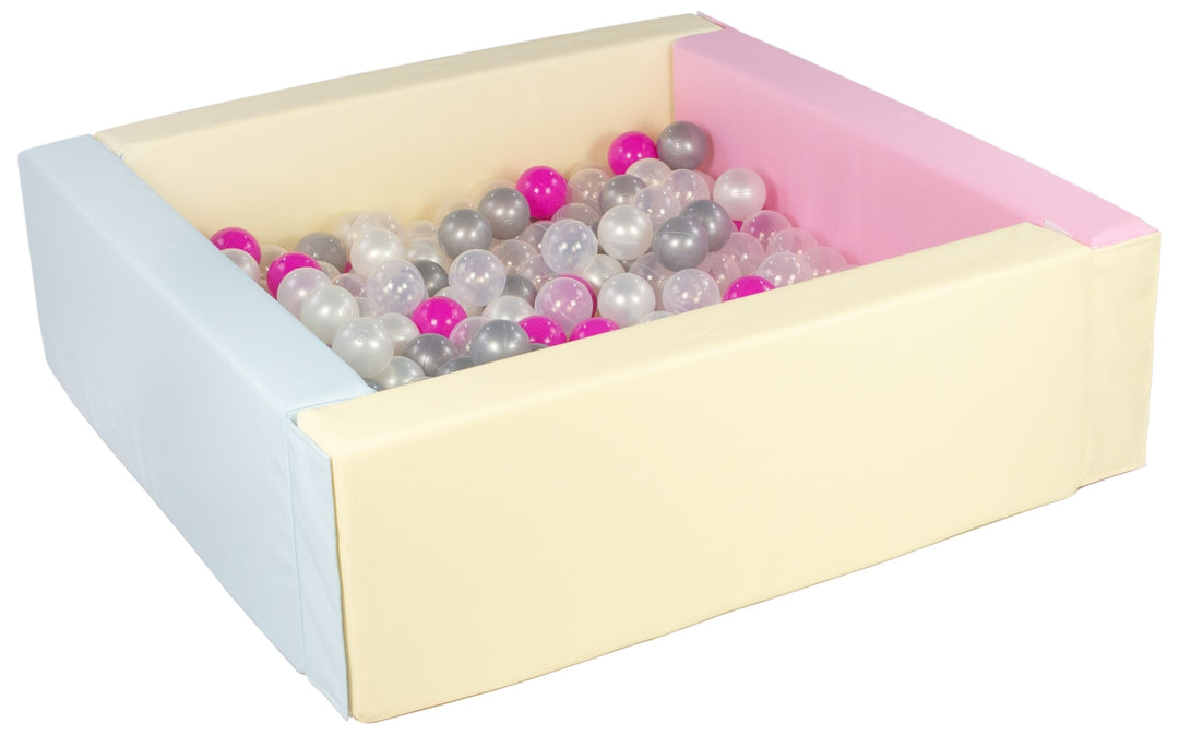 Square eco-leather ball pit with 200 balls, 5 elements