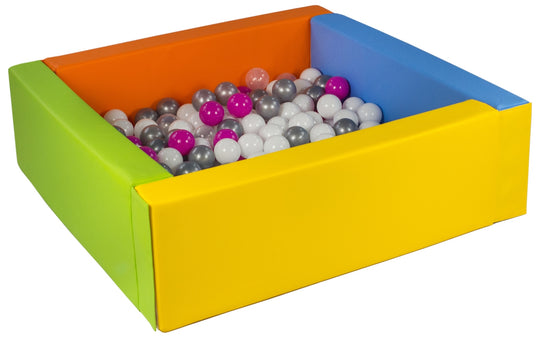 Square eco-leather ball pit with 200 balls, 5 elements