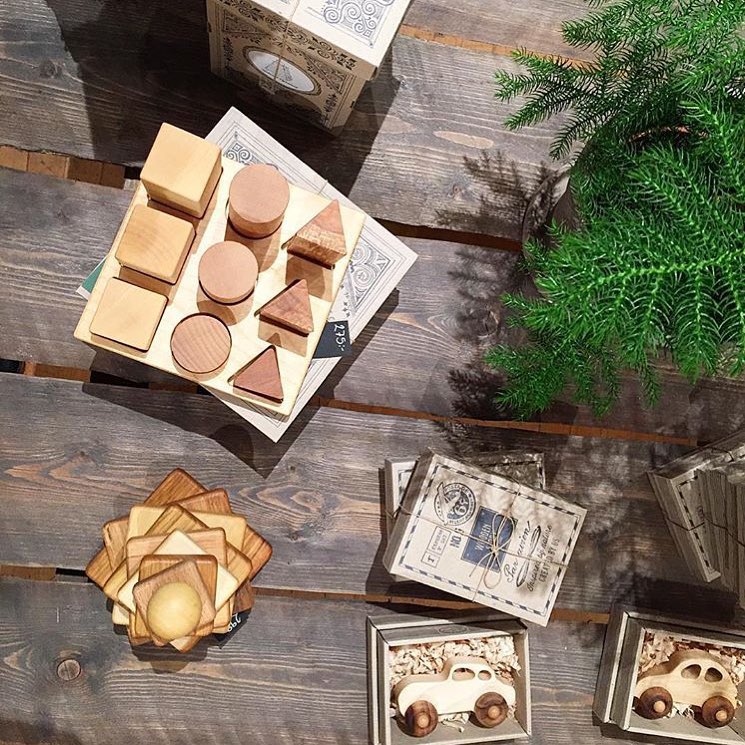 Wooden Shape Sorting Blocks - Natural XL