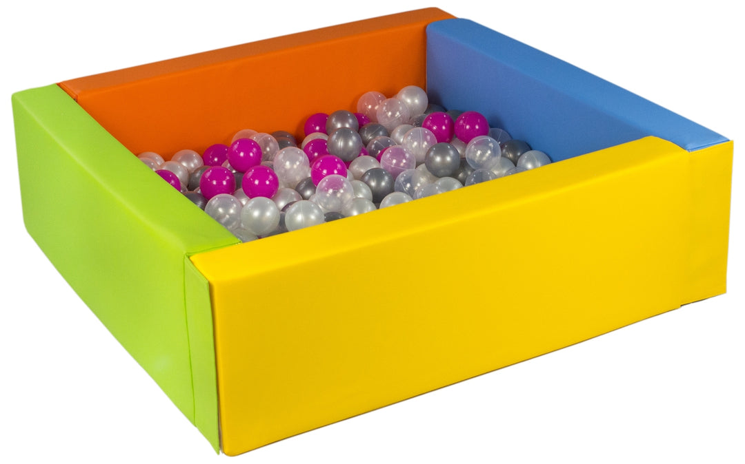 Square eco-leather ball pit with 200 balls, 5 elements