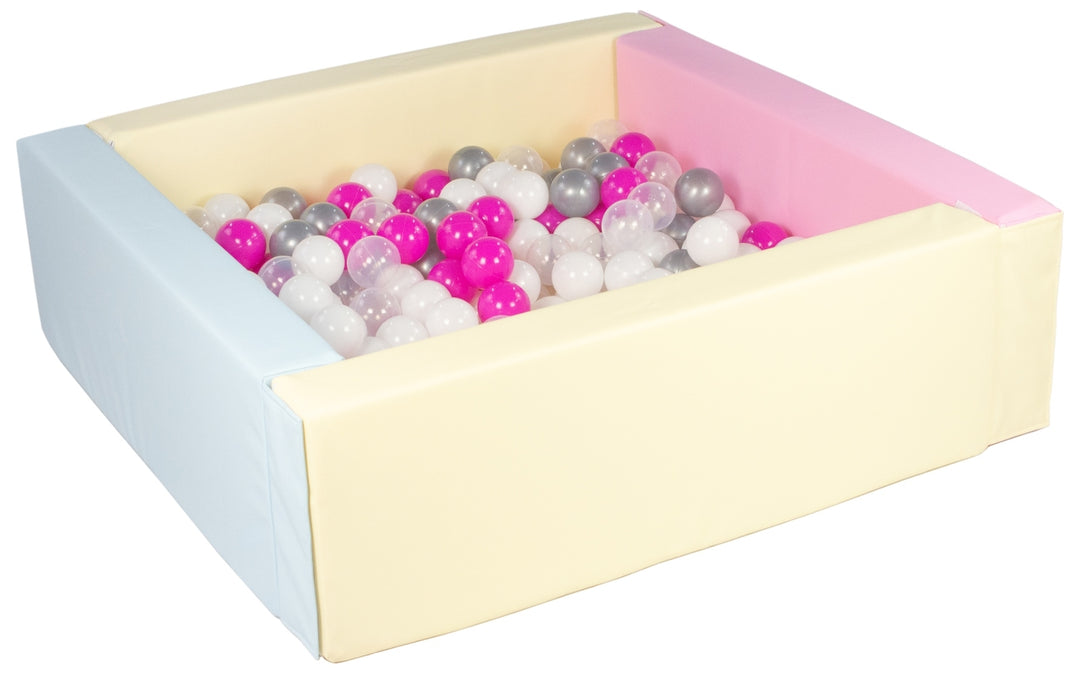 Square eco-leather ball pit with 300 balls, 5 elements