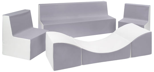 Kids furniture set: 2xarmchair + sofa + lounger, eco leather