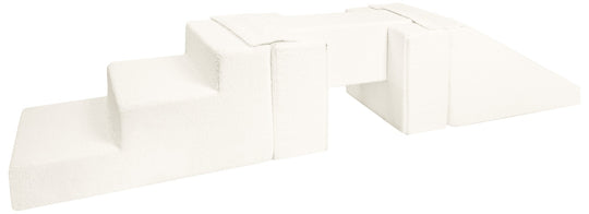 Soft play set 5 blocks Footbridge with Slide bouclé