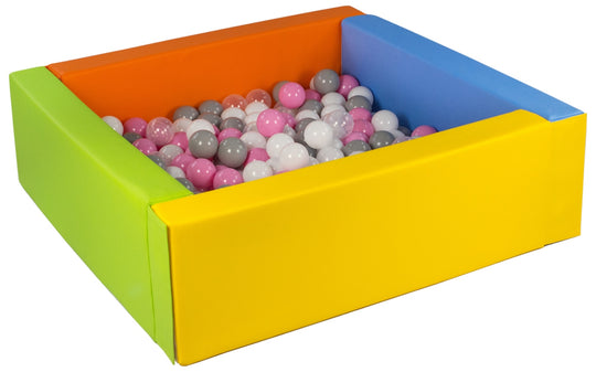Square eco-leather ball pit with 200 balls, 5 elements