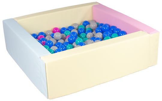 Square eco-leather ball pit with 200 balls, 5 elements