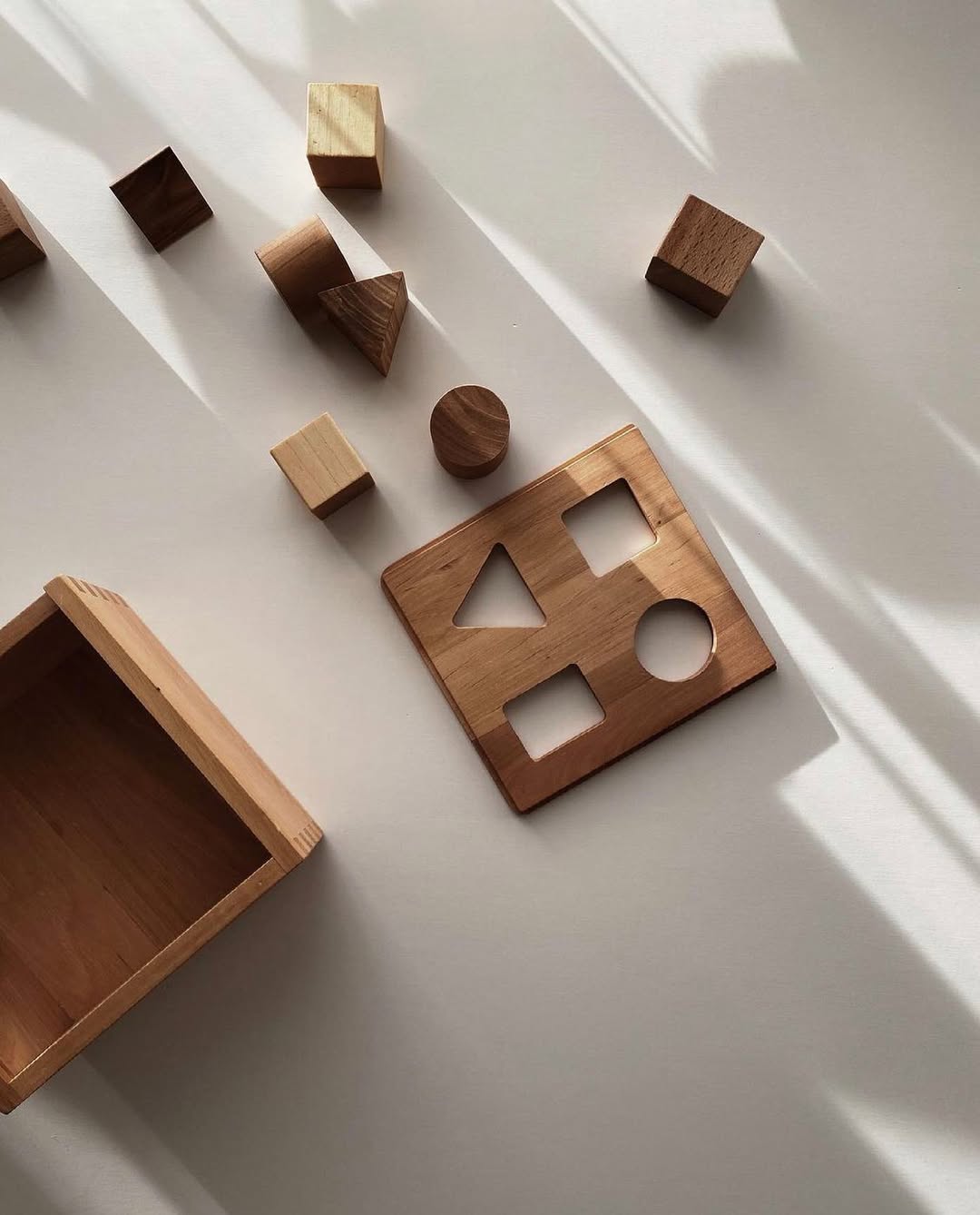 Wooden Shape Sorting Box - Natural
