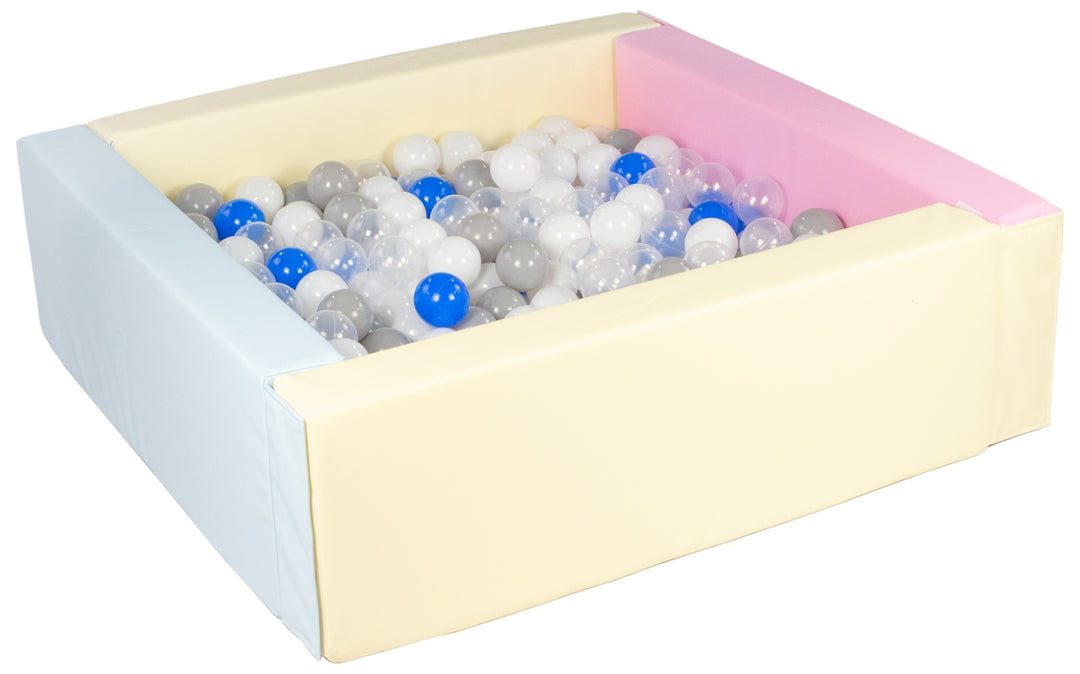 Square eco-leather ball pit with 300 balls, 5 elements