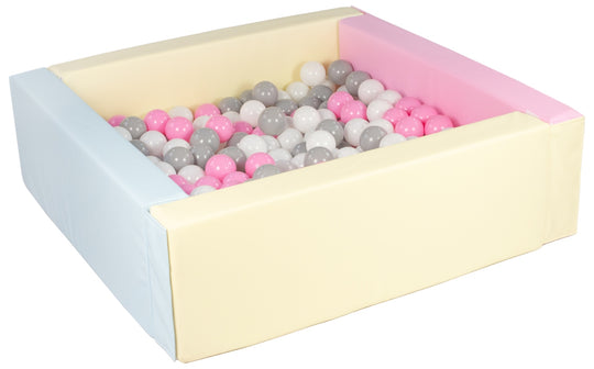 Square eco-leather ball pit with 200 balls, 5 elements