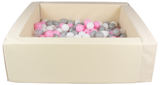 Square eco-leather ball pit with 200 balls, 5 elements