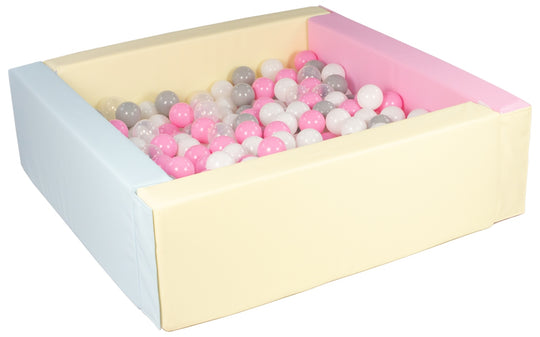 Square eco-leather ball pit with 200 balls, 5 elements