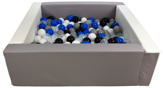 Square eco-leather ball pit with 200 balls, 5 elements