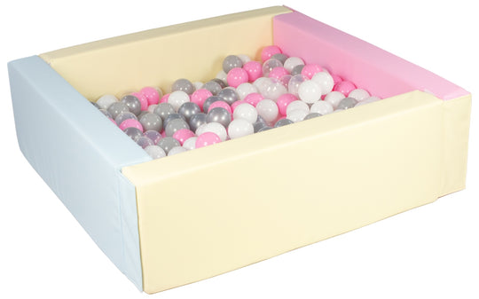 Square eco-leather ball pit with 200 balls, 5 elements