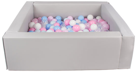 Square eco-leather ball pit with 200 balls, 5 elements