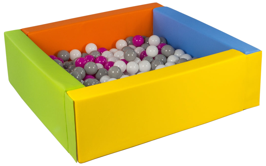 Square eco-leather ball pit with 200 balls, 5 elements
