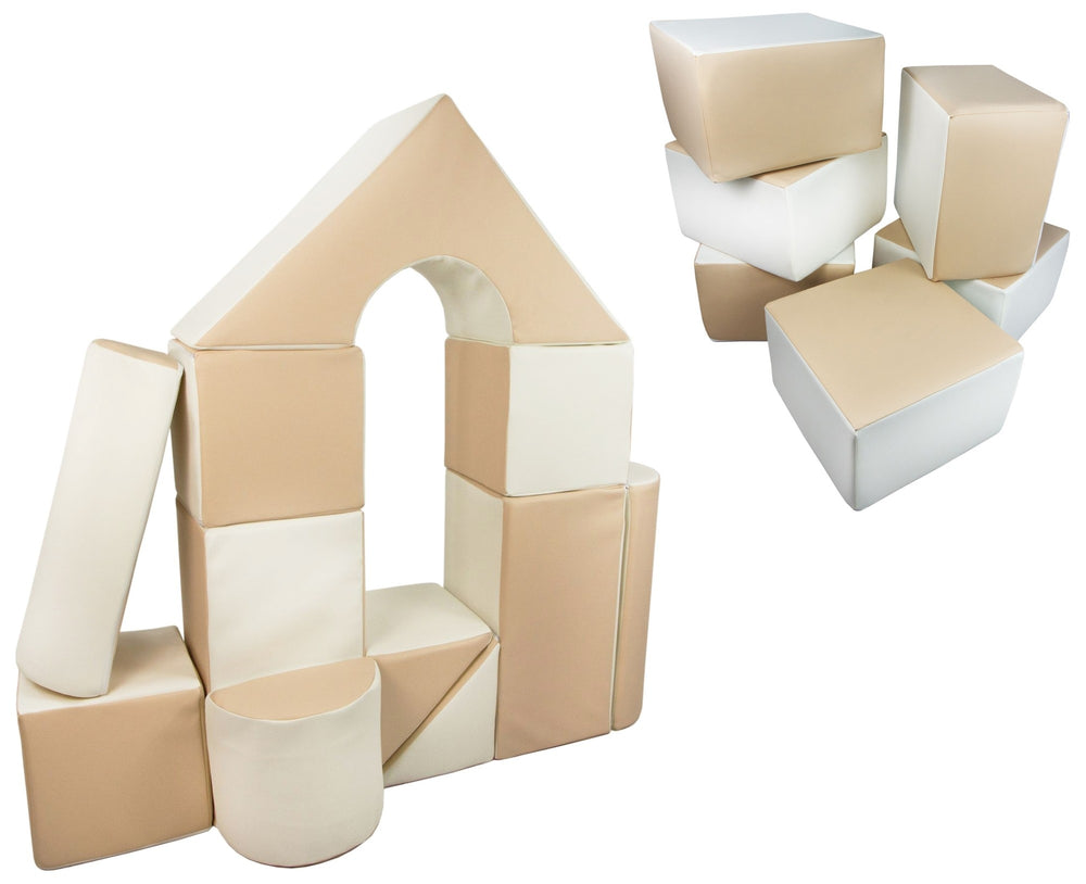 Castle + cubes set of 17 large foam blocks