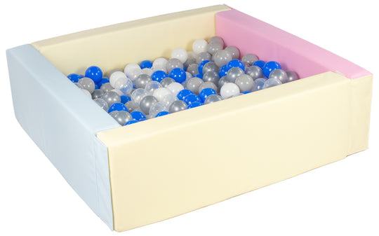 Square eco-leather ball pit with 200 balls, 5 elements