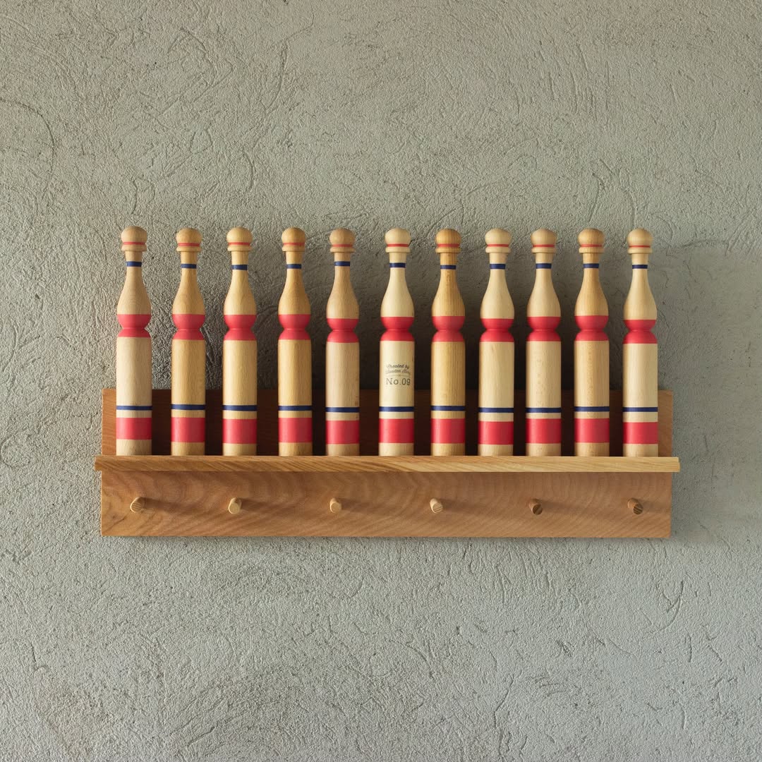 Wooden Bowling Pins - Red