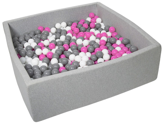 Soft Jersey ball pit with 900 balls, 120x120 cm