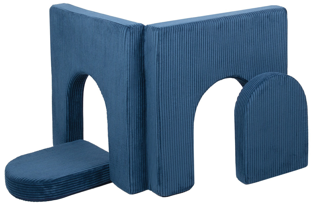 Modular sofa bed, multifunctional foam blocks, car with steering wheel