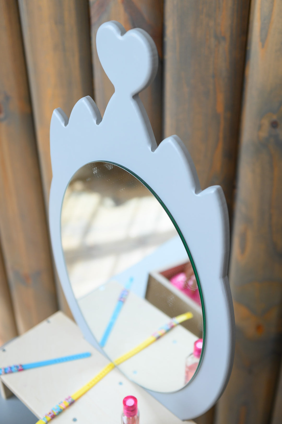 Princess Beauty Table with Mirror - Crown