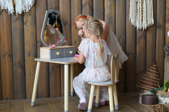 Prinsessen Beautytafel Set met spiegel en stoel - Tulp