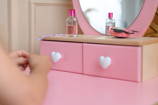 Princess Beauty Table with Mirror - Crown