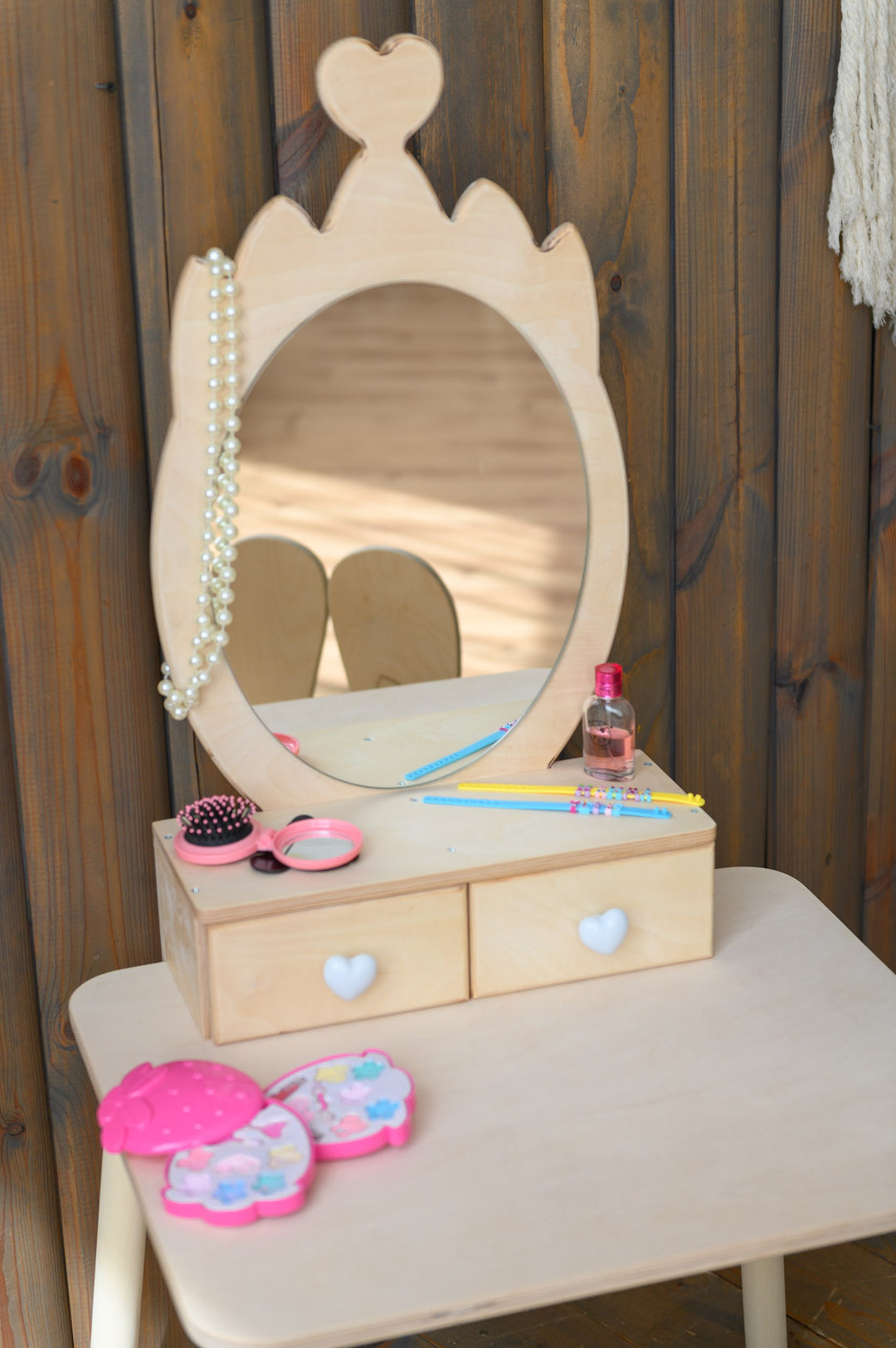 Princess Beauty Table with Mirror - Crown