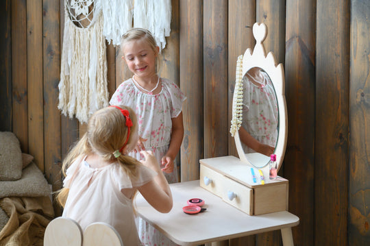 Princess Beauty Table with Mirror - Crown