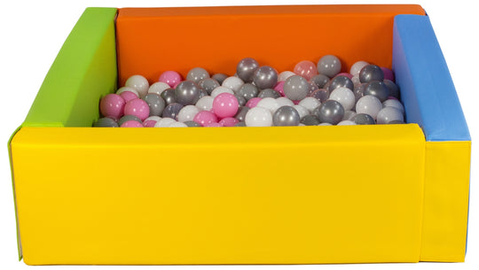 Square eco-leather ball pit with 200 balls, 5 elements