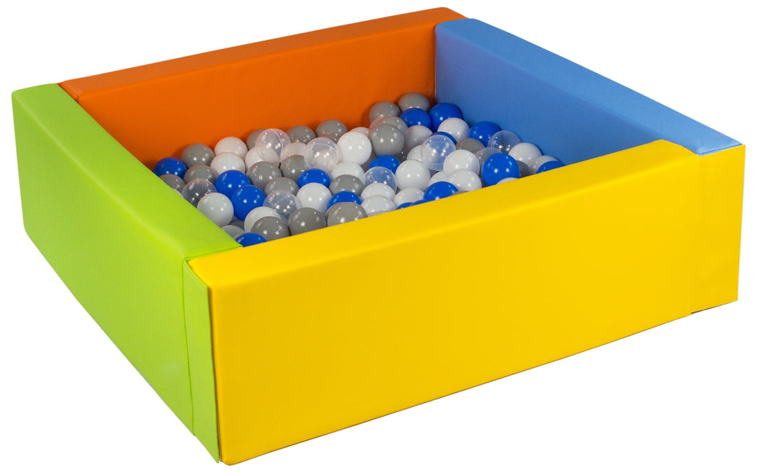 Square eco-leather ball pit with 200 balls, 5 elements