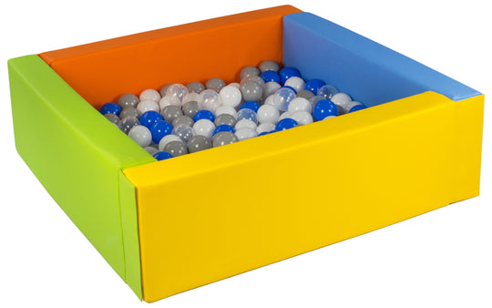 Square eco-leather ball pit with 200 balls, 5 elements