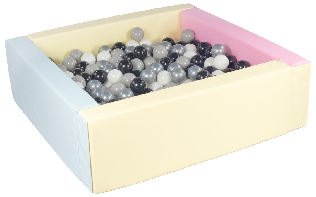 Square eco-leather ball pit with 300 balls, 5 elements