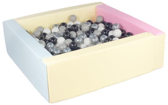 Square eco-leather ball pit with 300 balls, 5 elements