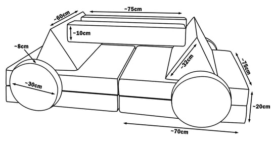 Modular kids sofa, foam blocks