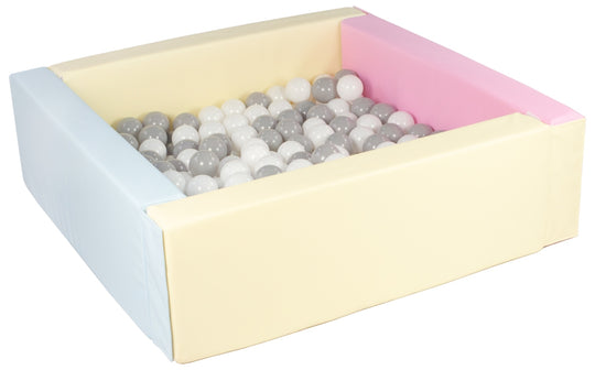 Square eco-leather ball pit with 200 balls, 5 elements