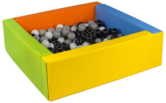 Square eco-leather ball pit with 300 balls, 5 elements