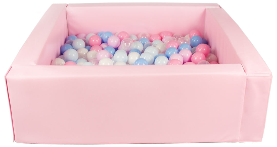 Square eco-leather ball pit with 200 balls, 5 elements