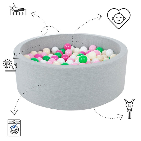 Soft Jersey ball pit with 200 balls