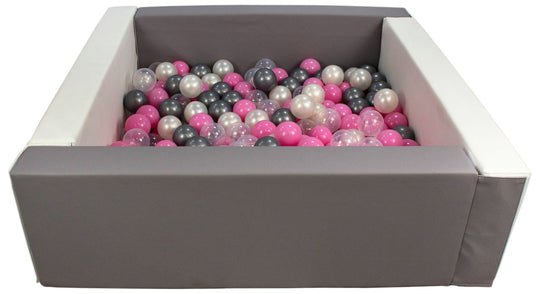 Square eco-leather ball pit with 200 balls, 5 elements