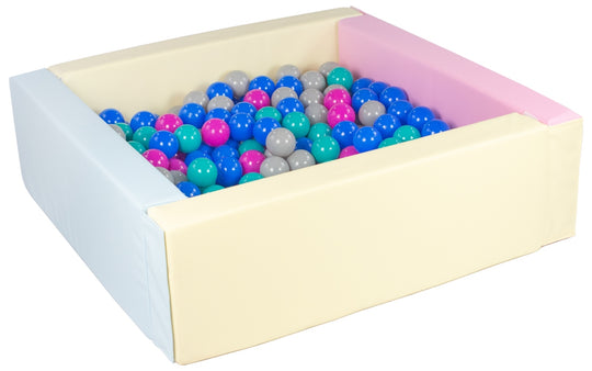 Square eco-leather ball pit with 300 balls, 5 elements