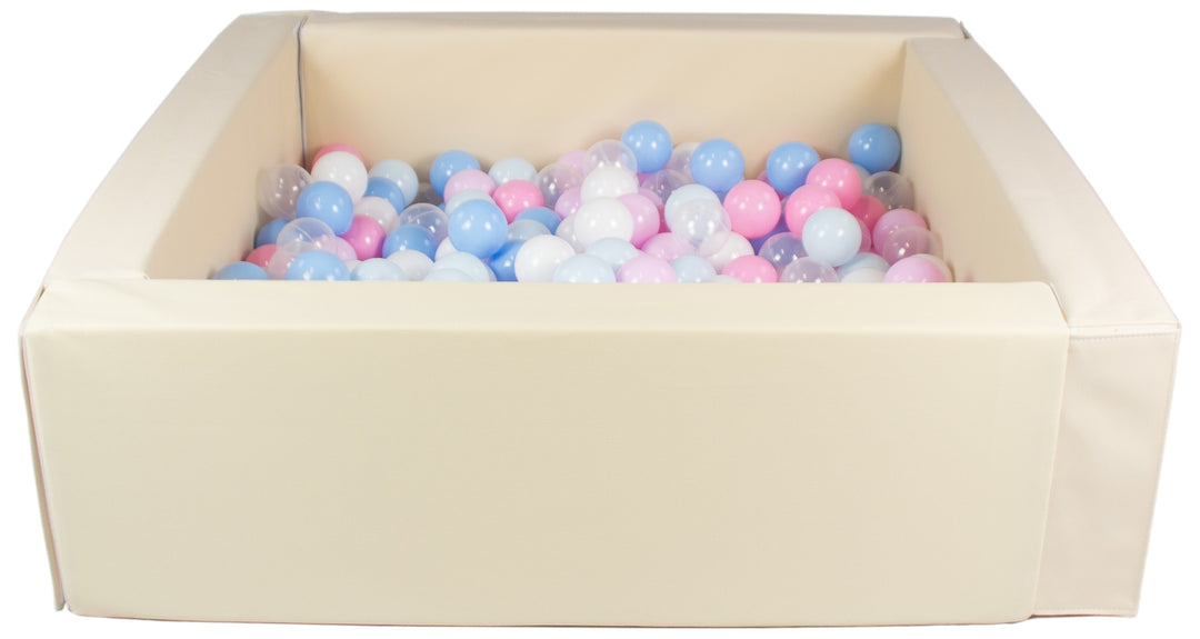 Square eco-leather ball pit with 200 balls, 5 elements