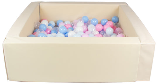 Square eco-leather ball pit with 200 balls, 5 elements