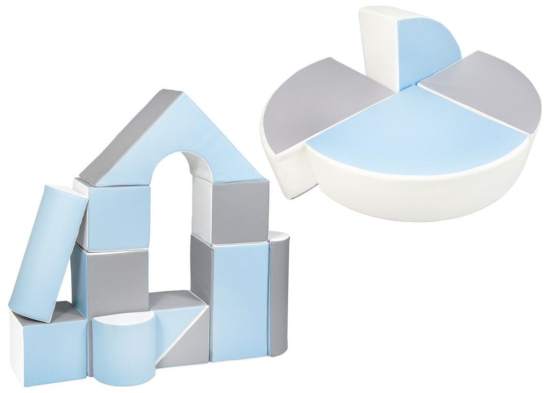 Castle + wheel set of 15 large foam blocks